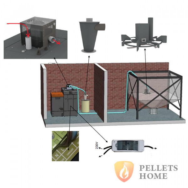 Система пневматичної подачі пелет Vacuum