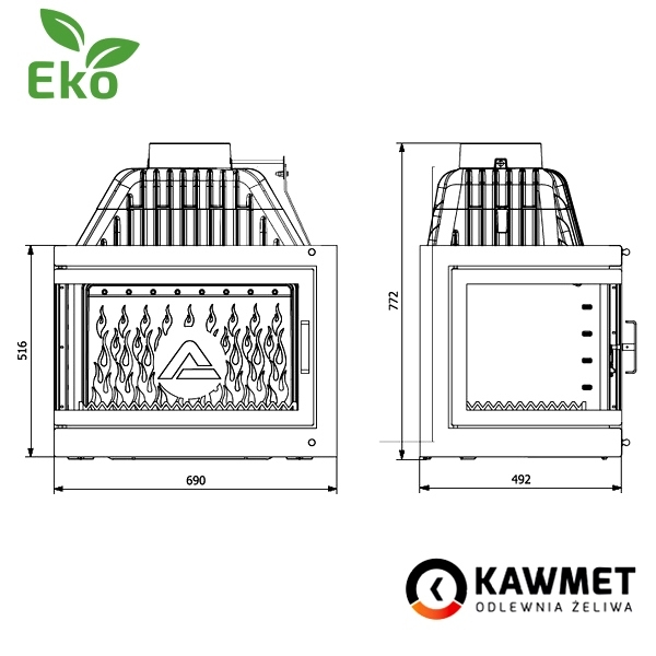 KAWMET W17 з правим боковим склом (16.1 kW) EKO