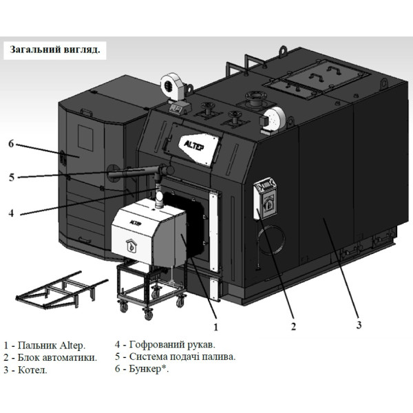 Факельная пеллетная горелка ALTEP 20-1500 кВт