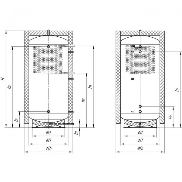 ALTEP TA1в (0°, 90°, 180°) в ізоляції з верхнім теплообмінником