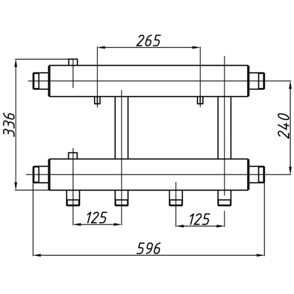 Колектор Termojet К22Н.125 (200) в теплоізоляції 2+1 вниз