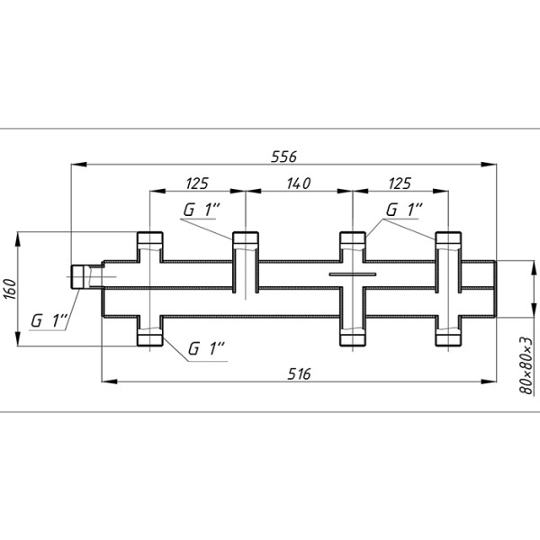 Колектори Termojet 40кВт однобалкові в теплоізоляції з виходами вгору та вниз