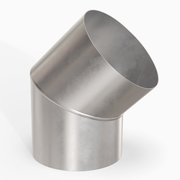 Коліно для димоходу 45° одностінне із нержавіючої сталі AISI 304 (Тов. м. 1 мм)