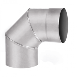 Коліно для димоходу 90° Ø110мм одностінне із нержавіючої сталі AISI 304 (Тов. м. 0,8 мм)