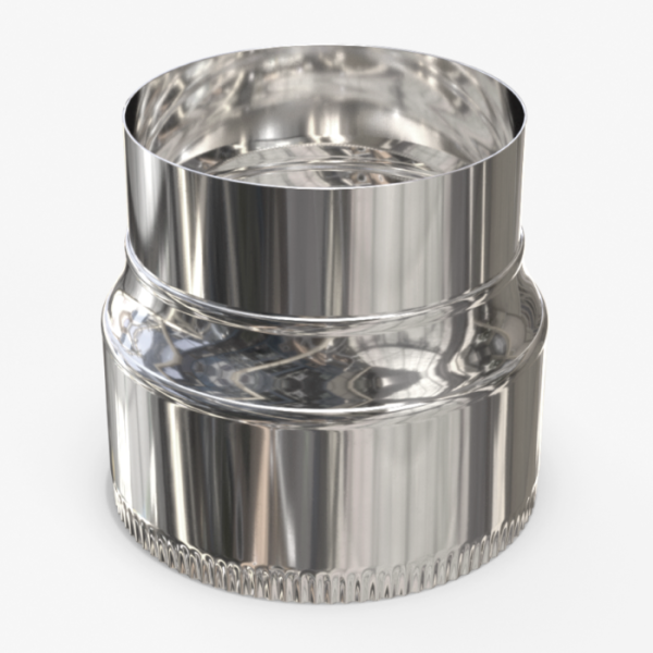 Перехідник для димоходу одностінний із нержавіючої сталі AISI 304 (Тов. м. 0,8 мм)