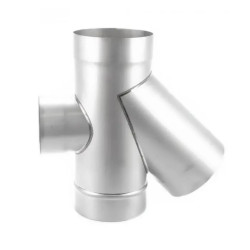 Тройник 45° с ревизией для дымохода одностенный из нержавеющей стали AISI 304 (Тол. м. 0,8 мм)