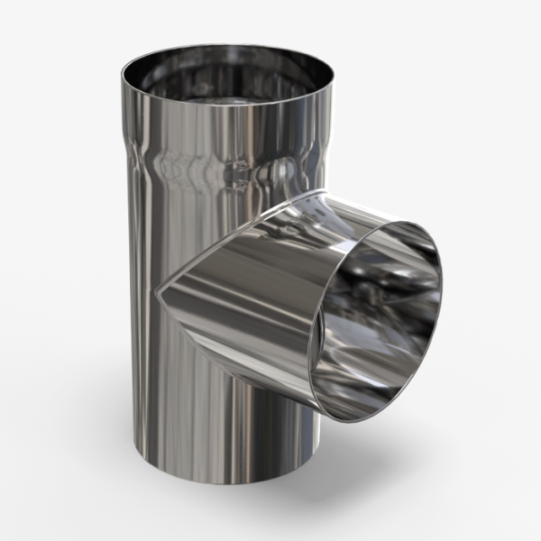 Трійник для димоходу 87° одностінний із нержавіючої сталі AISI 304 (Тов. м. 0,8 мм)