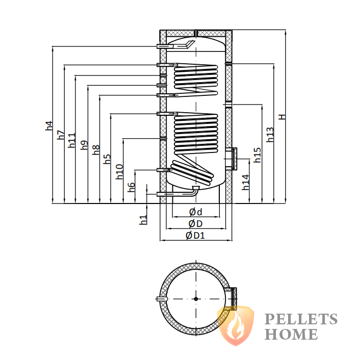 Теплобак ВТН-1 конструкція